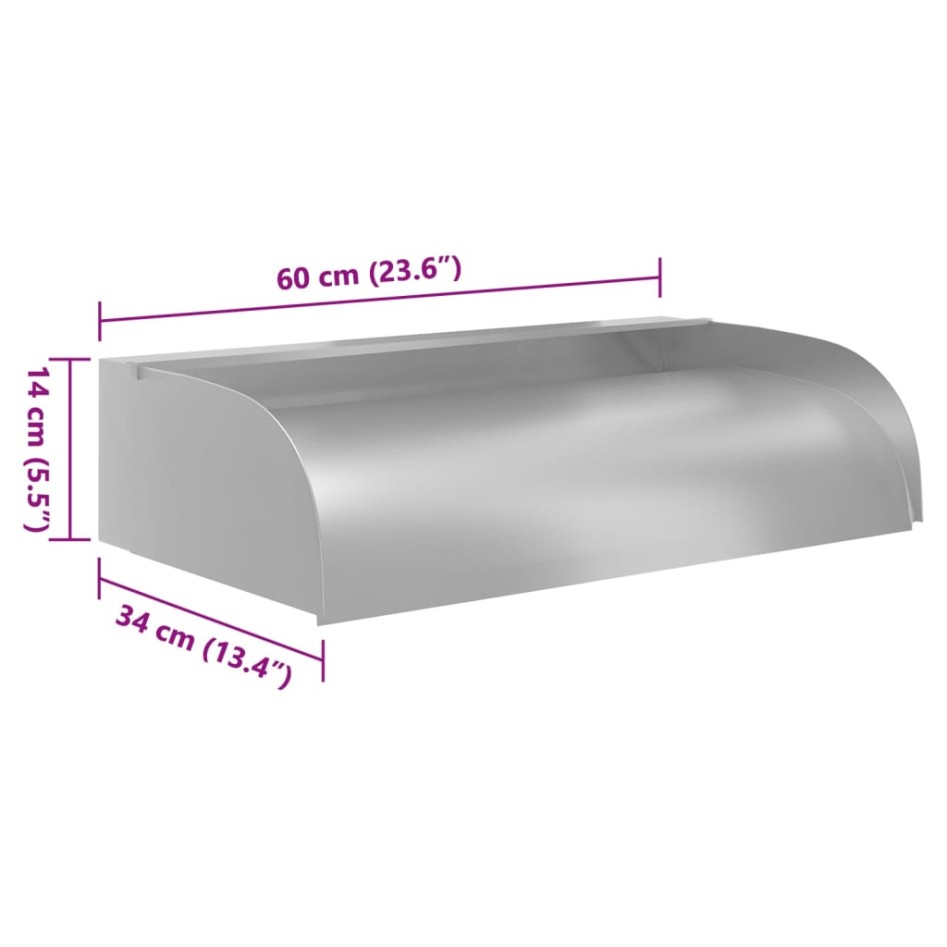 Cascada de jardín con LED acero inoxidable 304 60x34x14