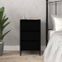 Mesita de noche madera contrachapada negro 40x35x70
