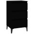Mesita de noche madera contrachapada negro 40x35x70