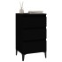 Mesita de noche madera contrachapada negro 40x35x70