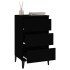 Mesita de noche madera contrachapada negro 40x35x70