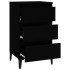 Mesita de noche madera contrachapada negro 40x35x70