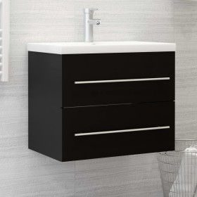 Mueble de lavabo madera de ingeniería negro 60x38,5x48