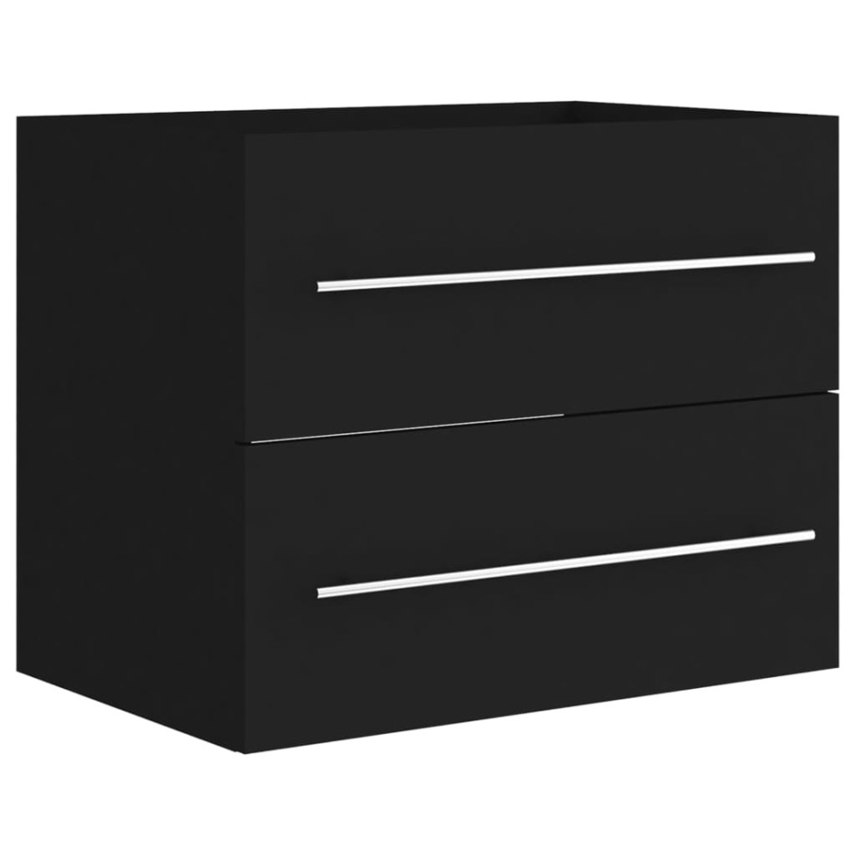 Mueble de lavabo madera de ingeniería negro 60x38,5x48