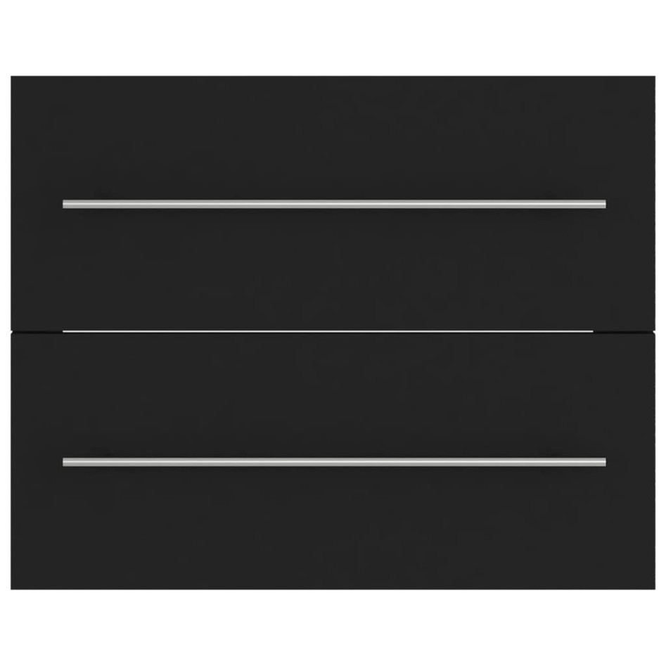 Mueble de lavabo madera de ingeniería negro 60x38,5x48