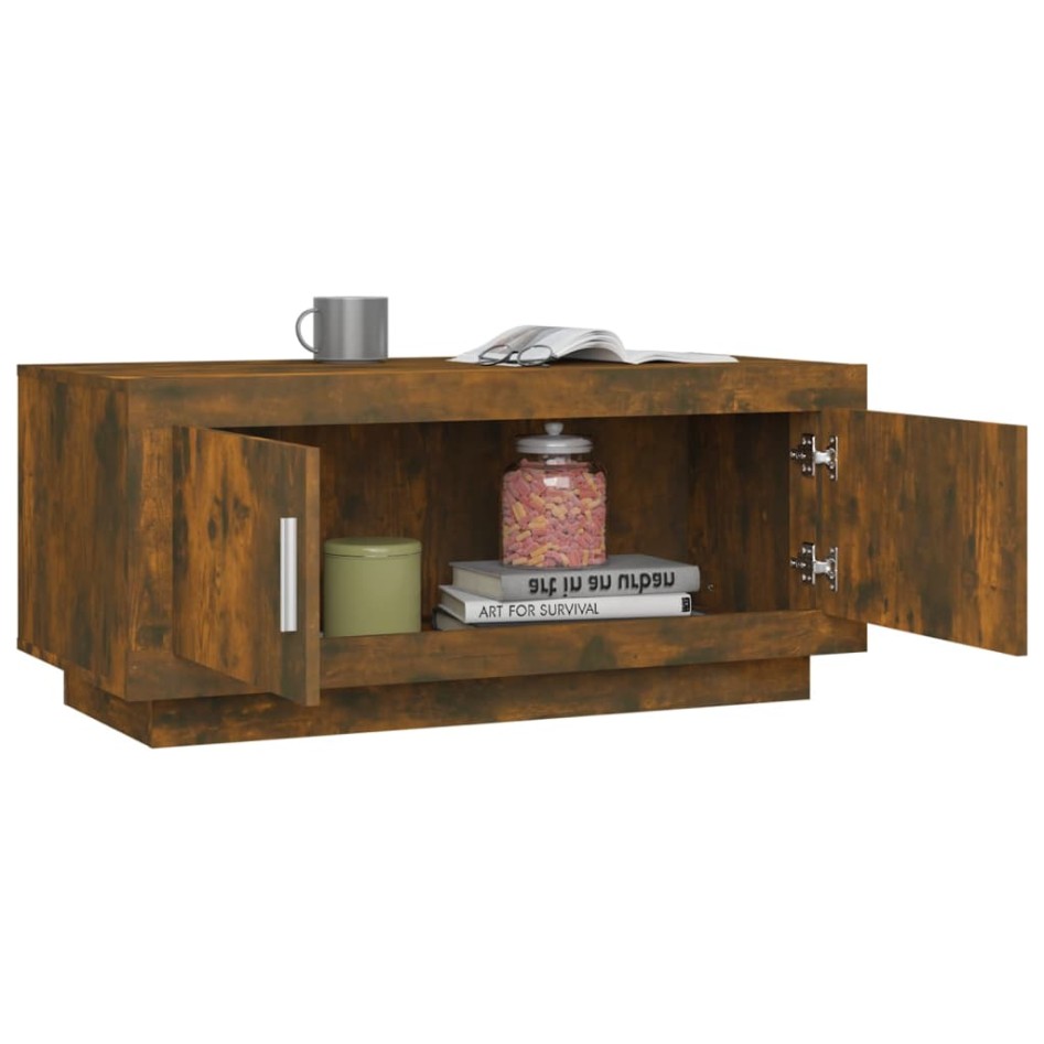 Mesa de centro madera de ingeniería roble ahumado 102x50x45