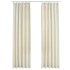 Cortinas opacas con ganchos 2 pzas terciopelo crema 140x225