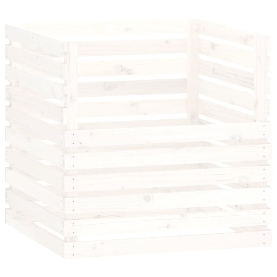 Compostador de madera maciza de pino blanco 80x80x78