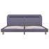 Estructura de cama con LED tela gris claro 160x200