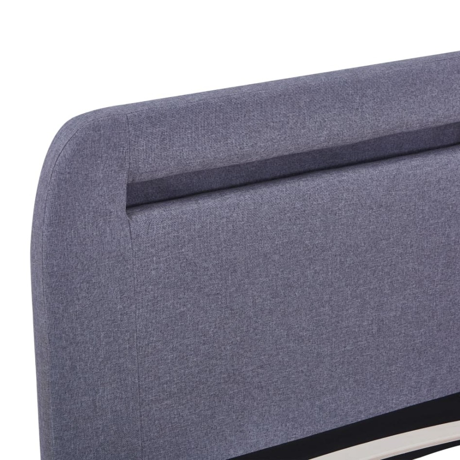 Estructura de cama con LED tela gris claro 160x200