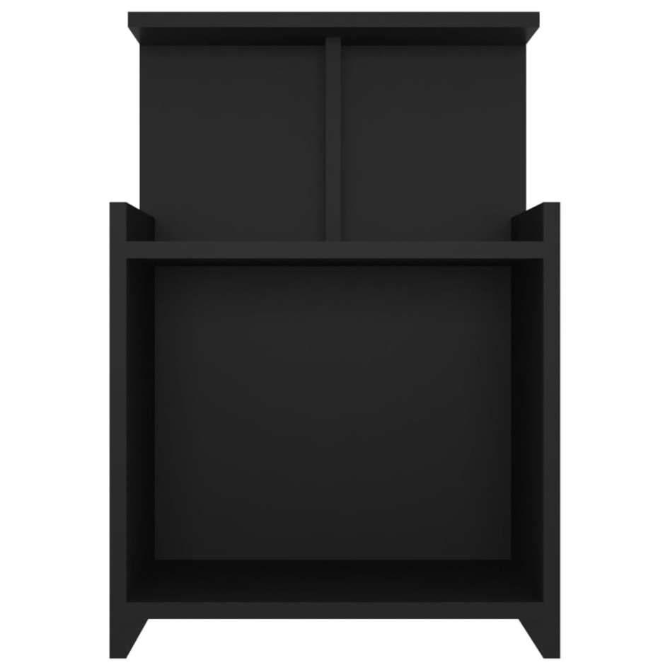 Mesitas de noche 2 uds madera contrachapada negro 40x35x60
