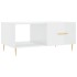 Mesa de centro madera contrachapada blanco brillo 90x50x40