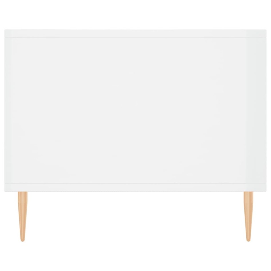 Mesa de centro madera contrachapada blanco brillo 90x50x40