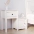 Mesita de noche madera maciza de pino blanco 79,5x38x65,5