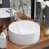 Lavabo redondo de cerámica blanco 40x15