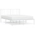 Estructura cama sin colchón con cabecero metal blanco