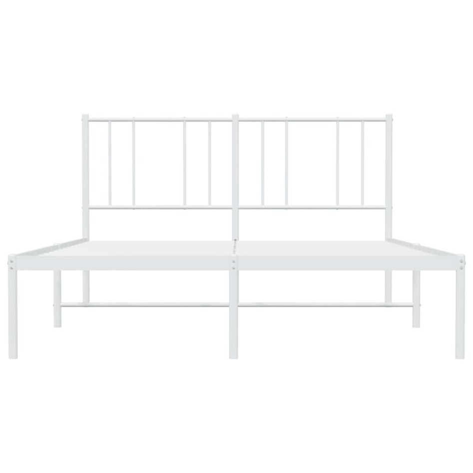 Estructura cama sin colchón con cabecero metal blanco