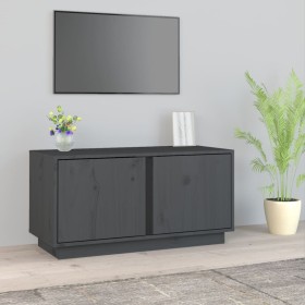Mueble de TV madera maciza de pino gris 80x35x40,5