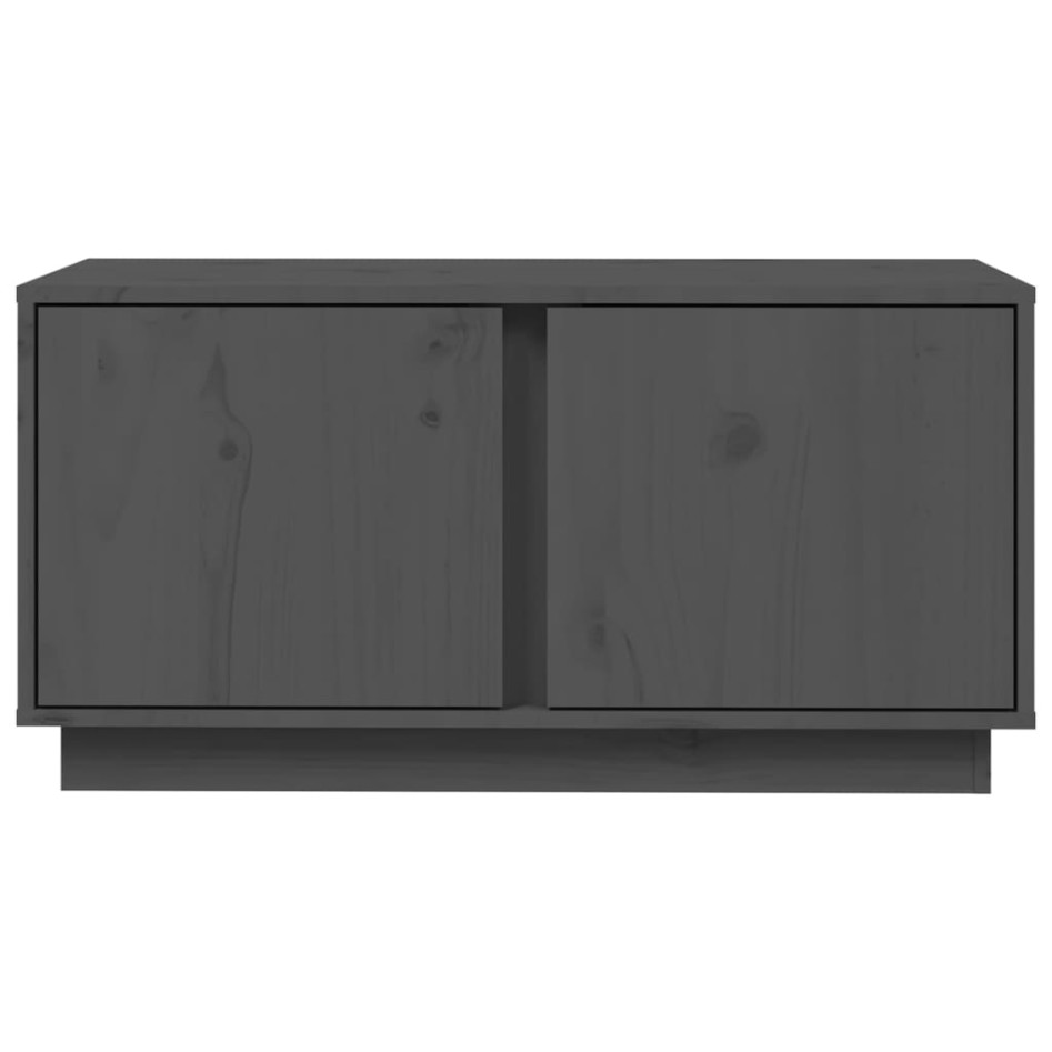Mueble de TV madera maciza de pino gris 80x35x40,5