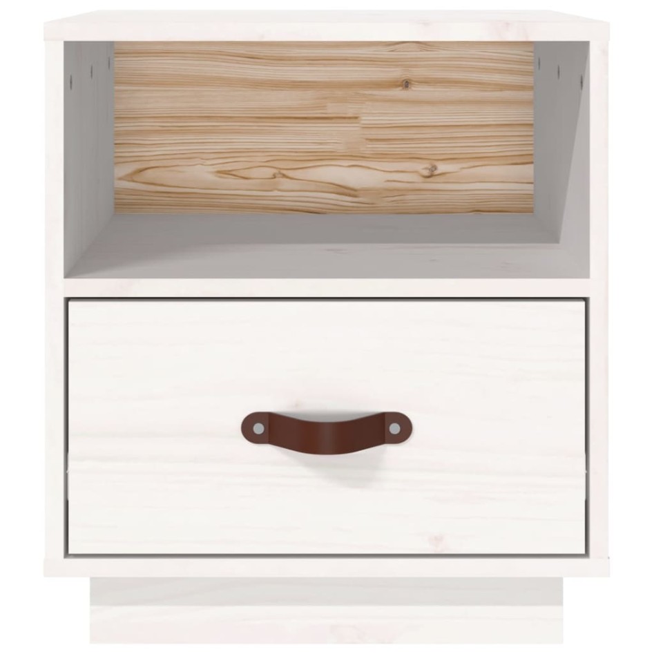 Mesitas de noche 2 uds madera maciza pino blanco 40x34x45