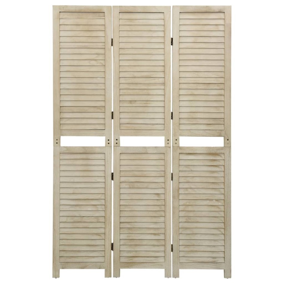 Biombo de 3 paneles de madera maciza de paulownia 105x165