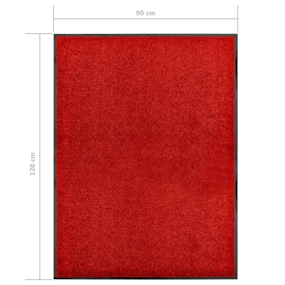 Felpudo lavable rojo 90x120