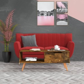 Mesa de centro madera ingeniería roble ahumado 100x49,5x43