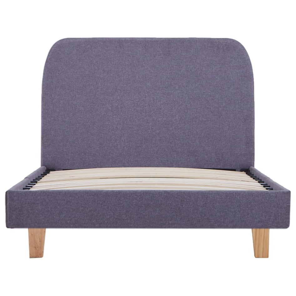 Estructura de cama de tela gris claro 90x200