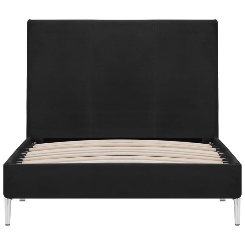 Estructura de cama de tela negro 90x200