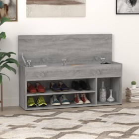 Banco zapatero madera contrachapada gris Sonoma 105x30x45