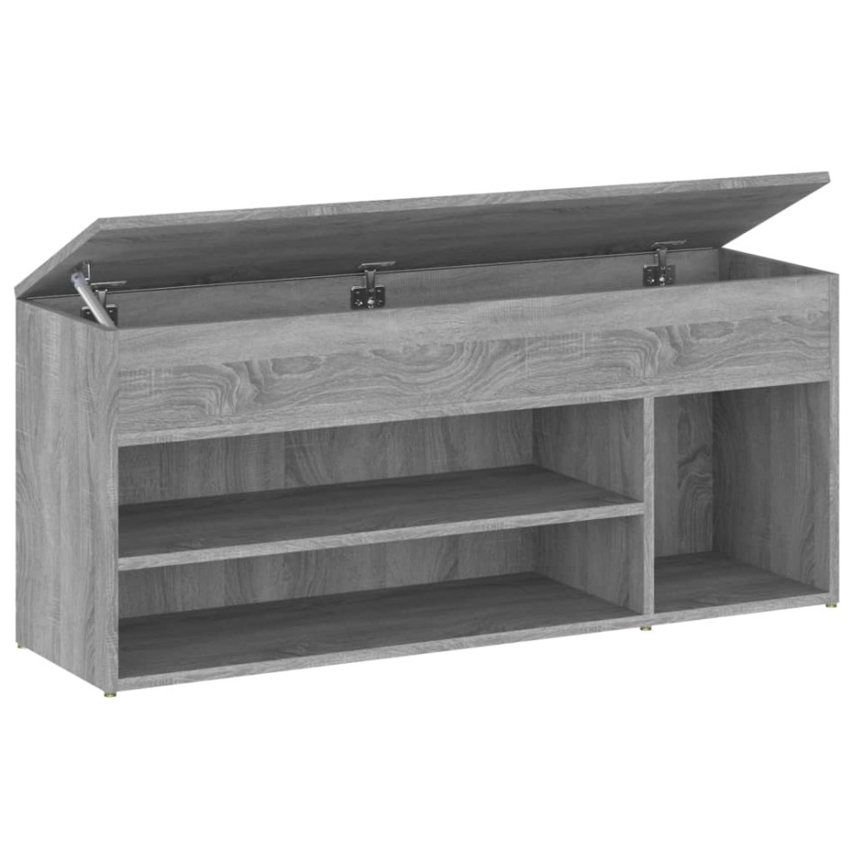 Banco zapatero madera contrachapada gris Sonoma 105x30x45