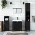 Armario de baño madera de ingeniería negro 58x33x60
