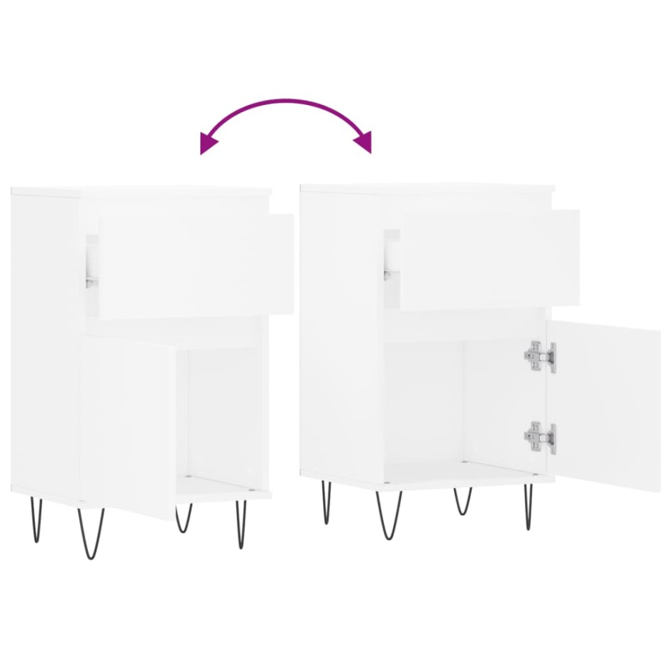 Aparadores 2 uds madera de ingeniería blanco 40x35x70