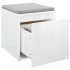 Cajón taburete madera contrachapada blanco brillo 40,5x40x40