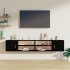 Armarios de pared 2 uds madera maciza pino negro 80x30x30