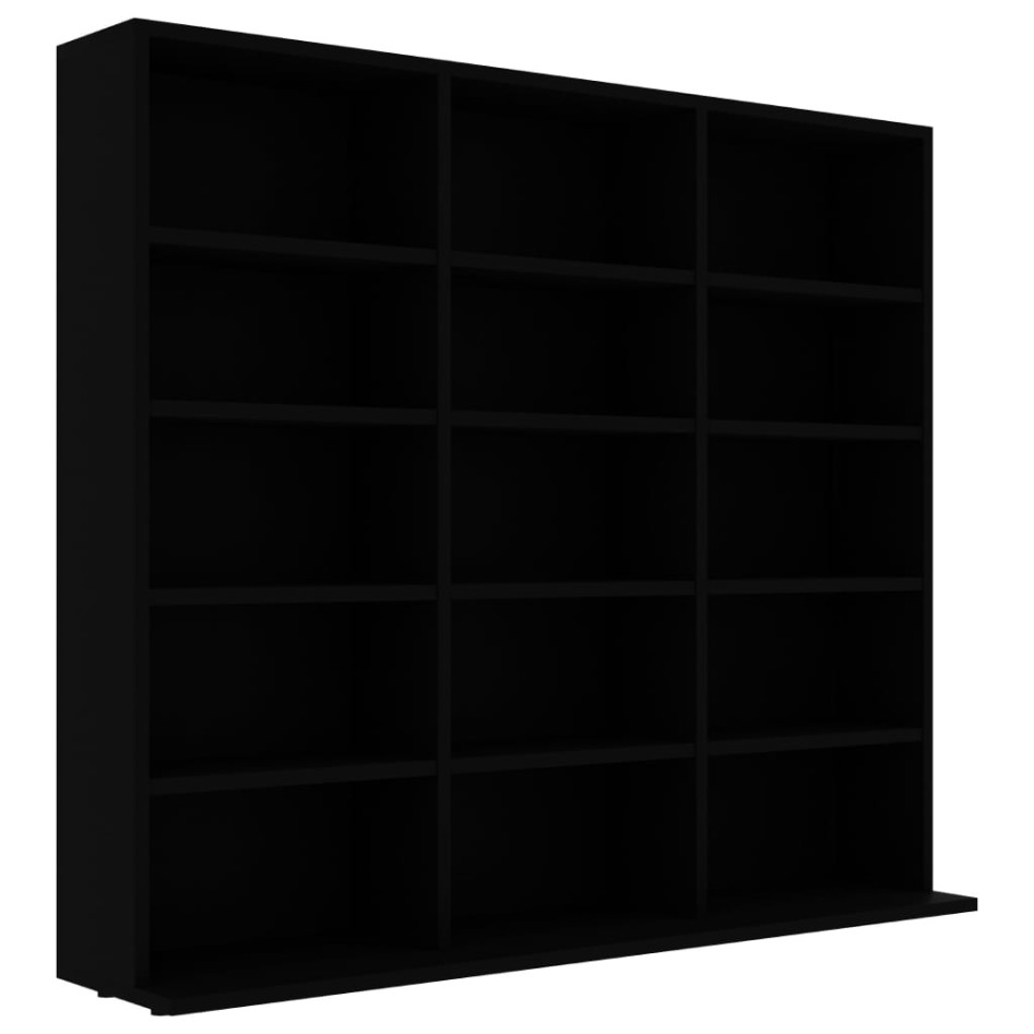 Estantería para CD madera contrachapada negro 102x23x89,5