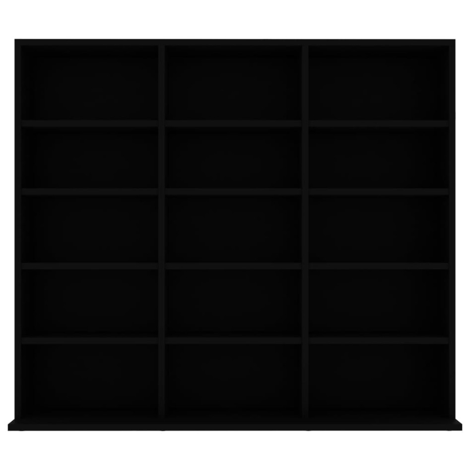 Estantería para CD madera contrachapada negro 102x23x89,5