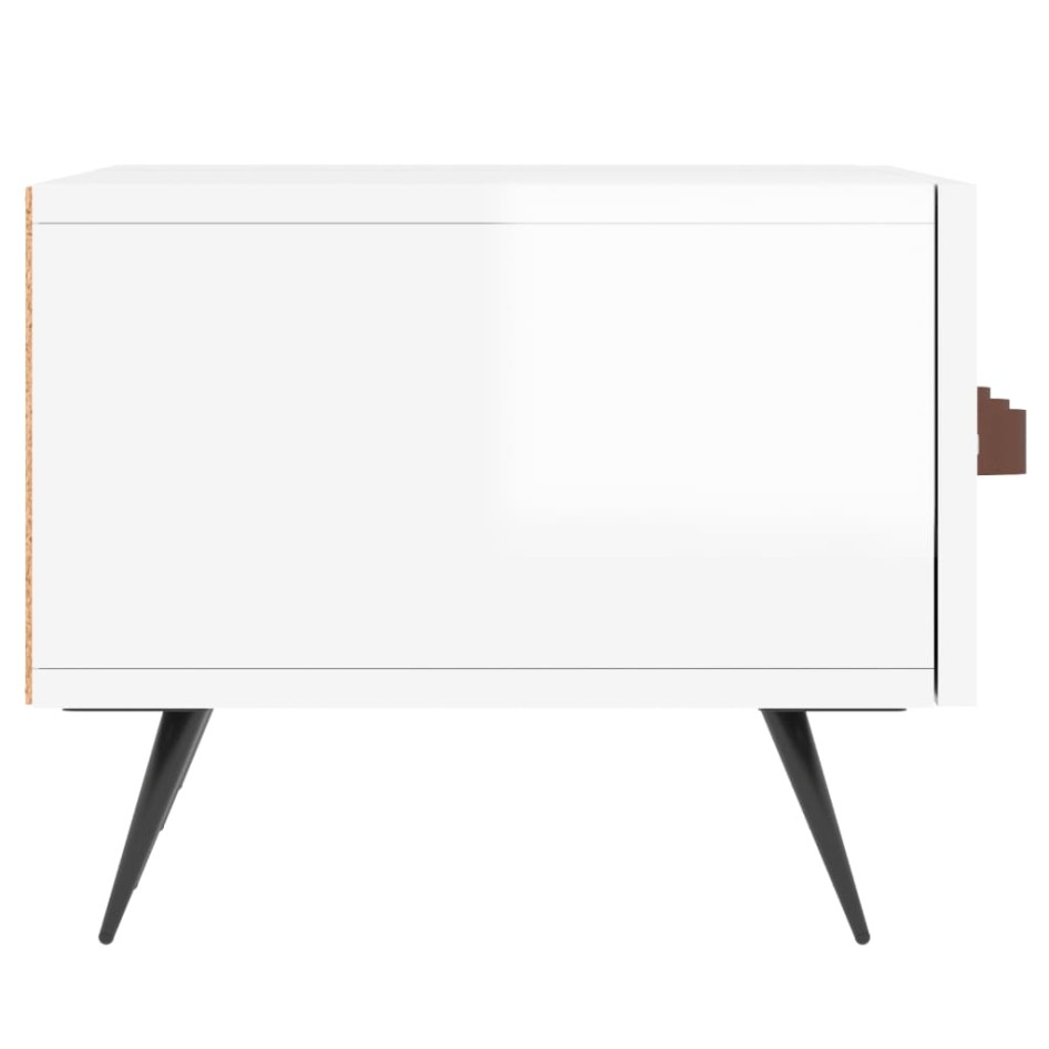 Mueble de TV madera de ingeniería blanco brillo 150x36x30