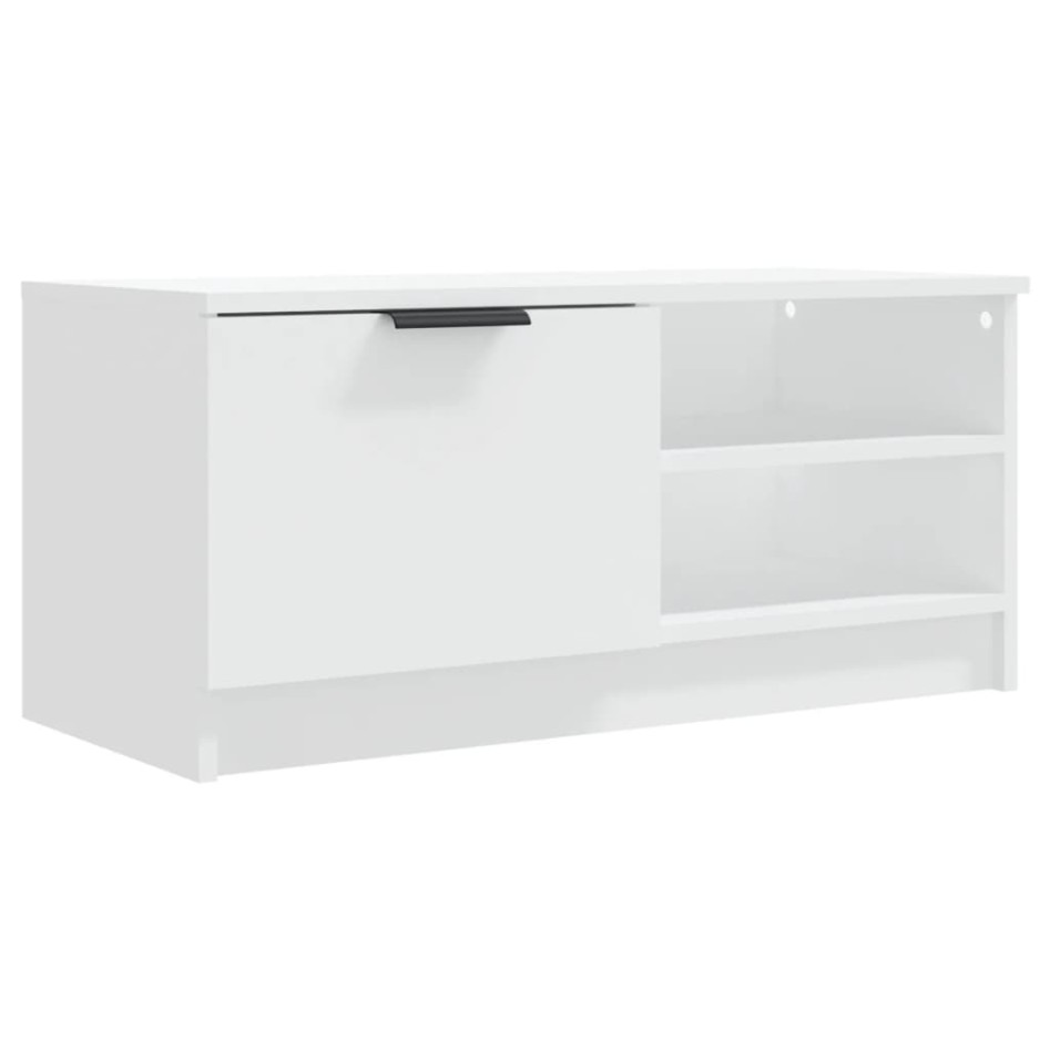 Mueble para TV madera contrachapada blanco 80x35x36,5
