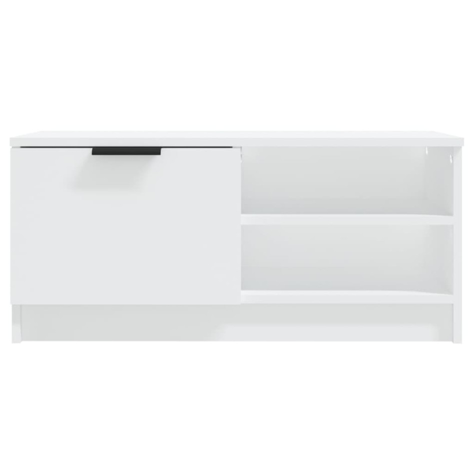 Mueble para TV madera contrachapada blanco 80x35x36,5