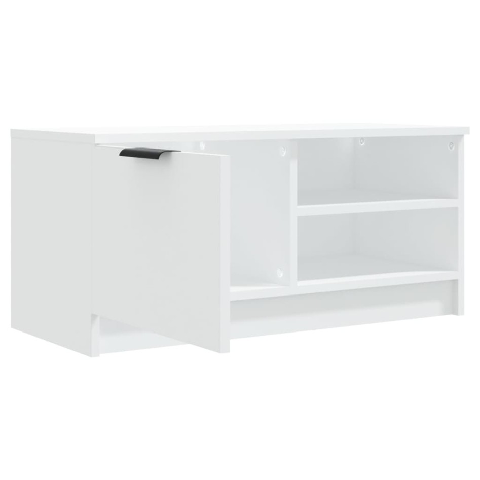 Mueble para TV madera contrachapada blanco 80x35x36,5