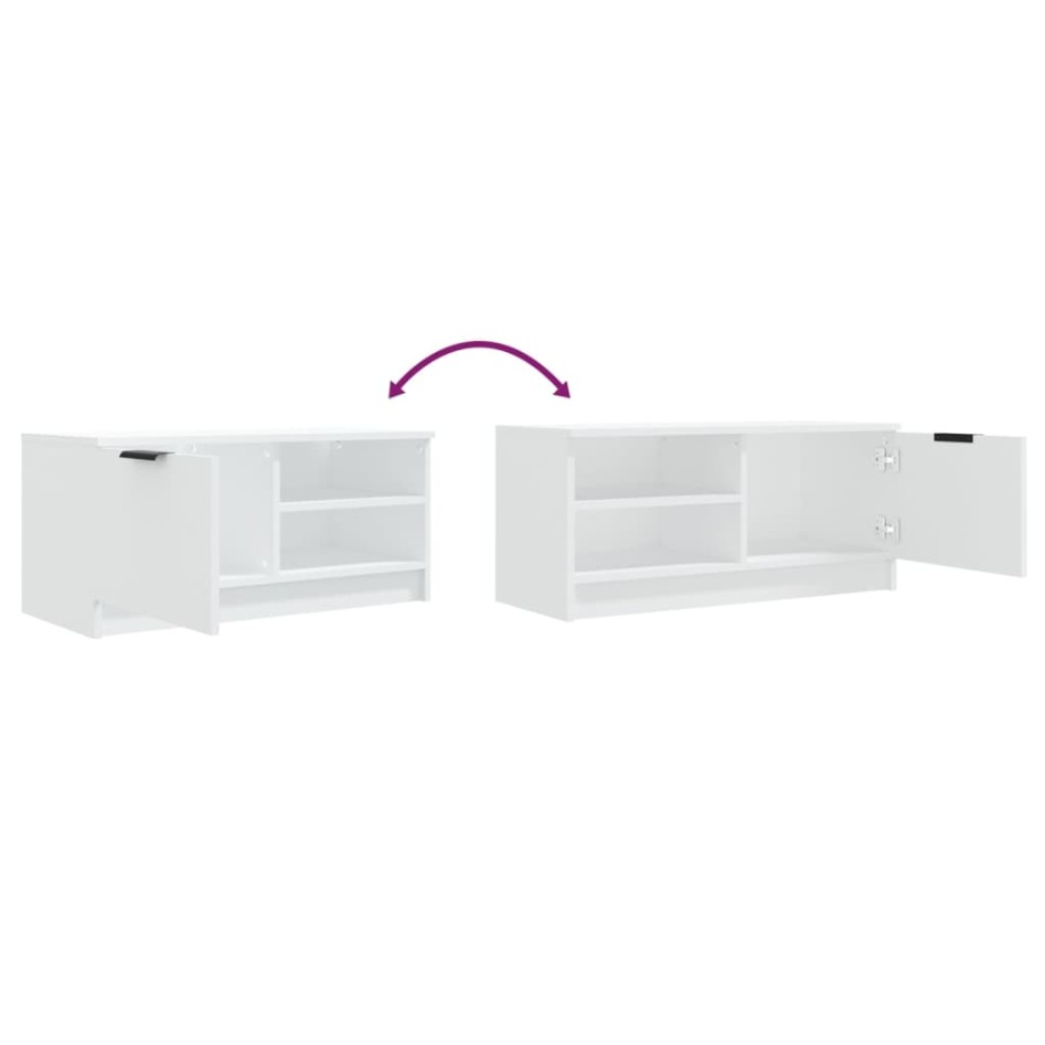 Mueble para TV madera contrachapada blanco 80x35x36,5