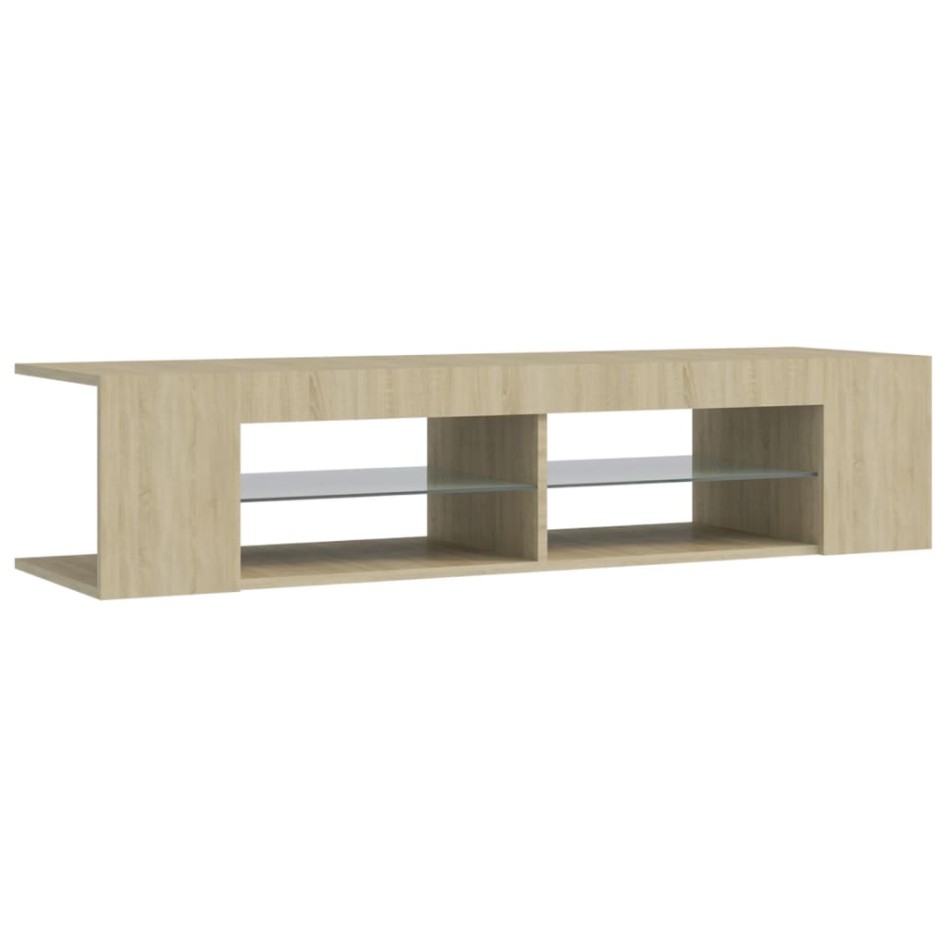 Mueble de TV con luces LED roble Sonoma 135x39x30