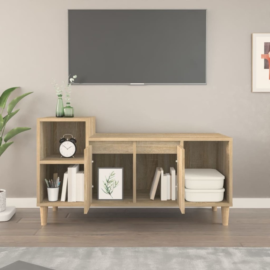 Mueble para TV madera contrachapada roble Sonoma 100x35x55