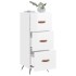 Aparador de madera contrachapada blanco brillante 34,5x34x90