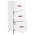 Aparador de madera contrachapada blanco brillante 34,5x34x90