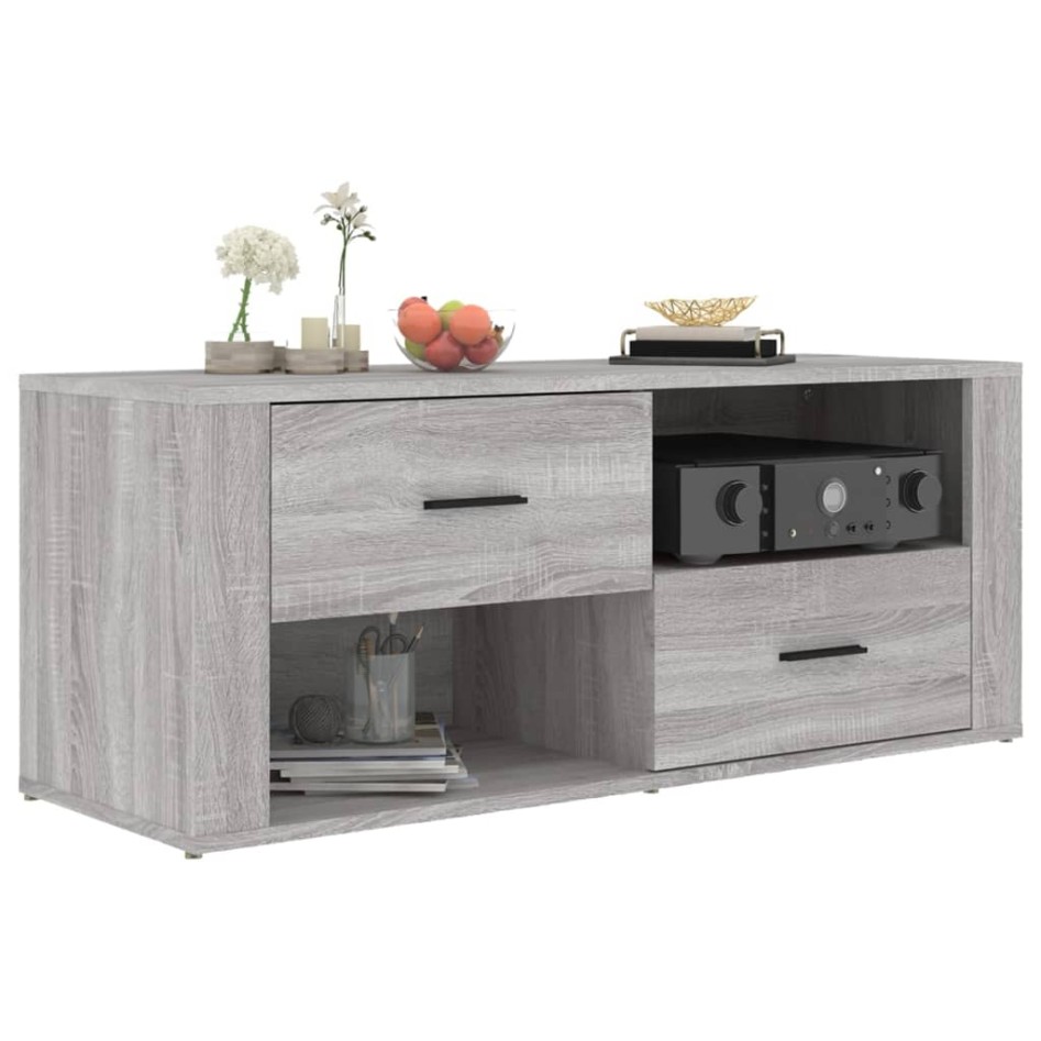Mueble de TV madera contrachapada gris Sonoma 100x35x40