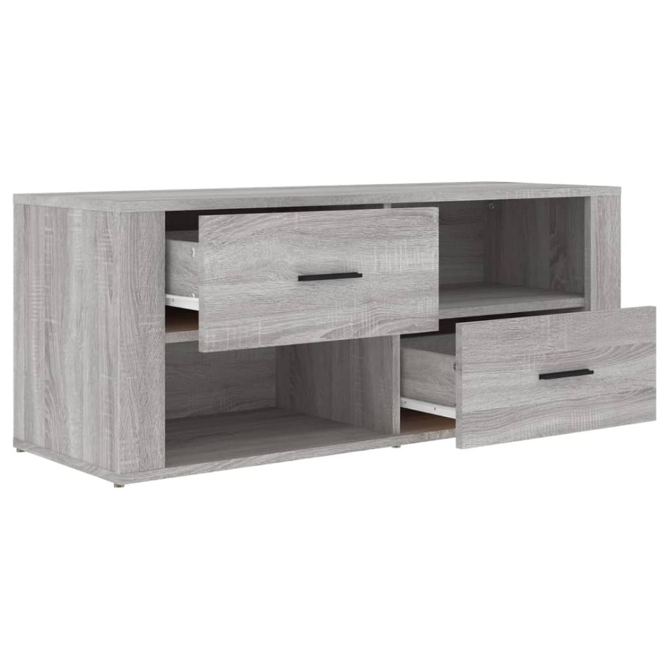 Mueble de TV madera contrachapada gris Sonoma 100x35x40