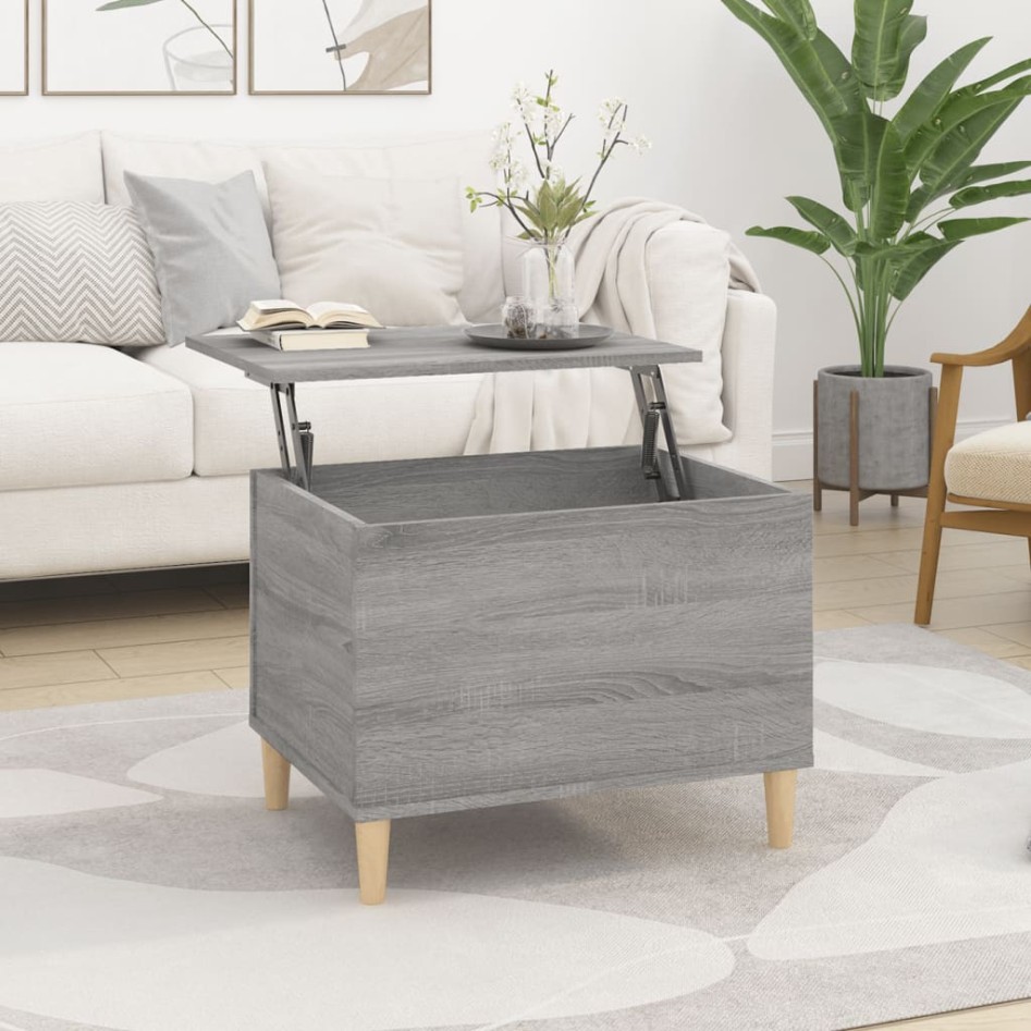 Mesa de centro madera contrachapada gris Sonoma 60x44,5x45