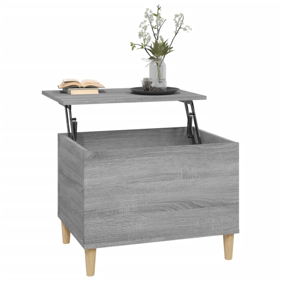 Mesa de centro madera contrachapada gris Sonoma 60x44,5x45